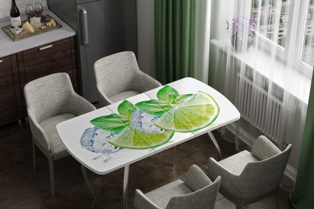 Стол Обеденный Раздвижной Бочонок Фотопечать (Ш-1100/1400 х Г-700 х В-760 мм)/Разные Цвета