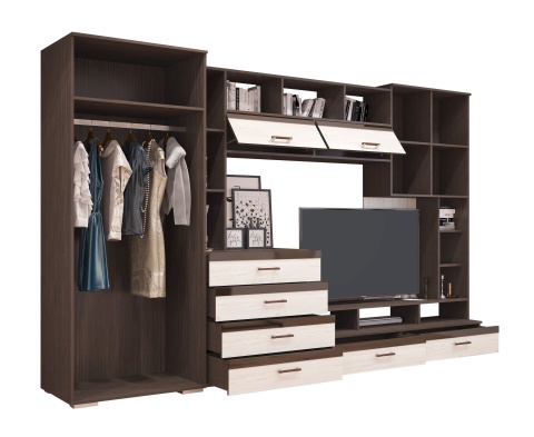 Гостиная Коста Венге\Дуб Прованс ЛДСП (Ш-3200 х В-2000 х Г-574 мм)